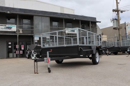 8x5 Single Axle Box 2ft Cage Trailer Heavy Duty