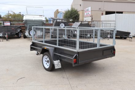 8x5 Single Axle Box 2ft Cage Trailer Heavy Duty