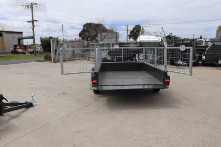 8x5 Single Axle Box 2ft Cage Trailer Heavy Duty