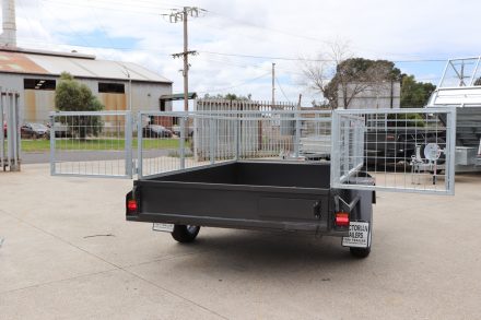 8x5 Single Axle Box 2ft Cage Trailer Heavy Duty